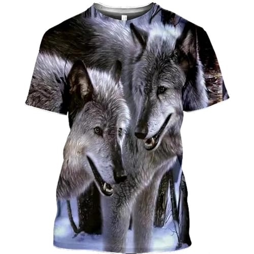 CHANYI Herren 3D Druck T-Shirt Mode 3D Schnee Wolf Gedruckt T-Shirt Männer Und Frauen Sommer Casual Kurzarm Harajuku Tier Wolf Shirt Spitze von CHANYI