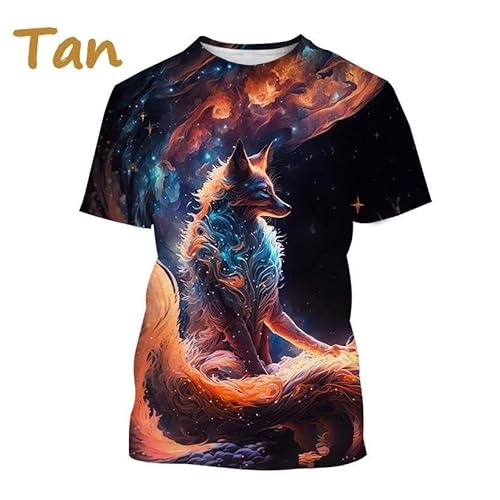 CHANYI Herren 3D Druck T-Shirt Mode Fox 3D Gedruckt T-Shirt Männer Und Frauen Sommer Casual Kurzarm Rundhals Tier Polar Fox Shirt Top von CHANYI