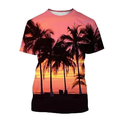 CHANYI Herren 3D Druck T-Shirt Mode Palme Muster 3D Druck T-Shirt Männer Frauen Sommer Casual Kurzarm Hawaiian Stil T-Shirt Hemd Spitze von CHANYI