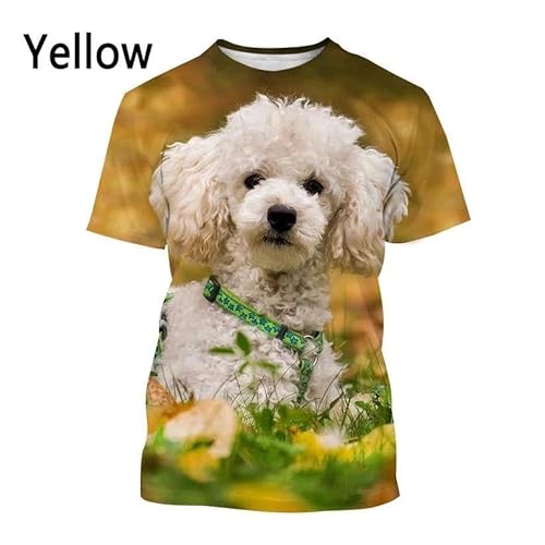 CHANYI Herren 3D Druck T-Shirt Mode Pudel 3D Gedruckt T-Shirt Männer Und Frauen Sommer Casual Kurzarm Haustier Hund Niedlichen Tier Shirt Spitze von CHANYI