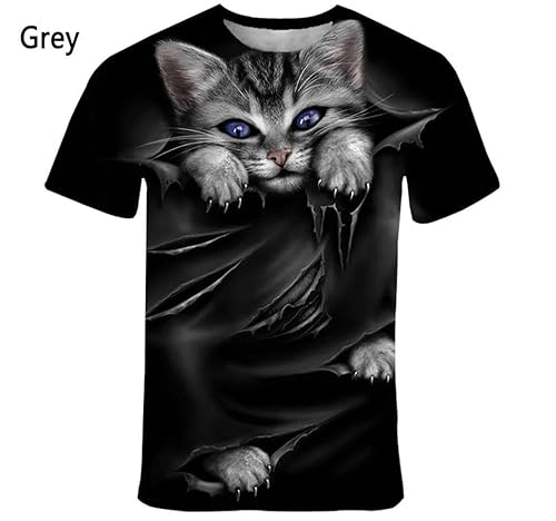 CHANYI Herren 3D Druck T-Shirt Mode Tier Gesicht 3D Gedruckt T-Shirt Männer Und Frauen Sommer Casual Kurzarm AFFE Hund Katze Löwe Tier Druck Hemd von CHANYI