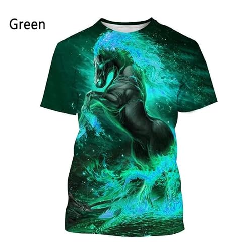 CHANYI Herren 3D Druck T-Shirt Mode Tier Pferd 3D Gedruckt T-Shirt Männer Und Frauen Sommer Casual Kurzarm Straße Kreative Hemd Spitze von CHANYI