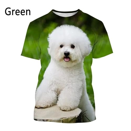 CHANYI Herren 3D Druck T-Shirt Mode Tier Pudel 3D Gedruckt T-Shirt Männer Und Frauen Sommer Casual Kurzarm Hund Shirt Top von CHANYI