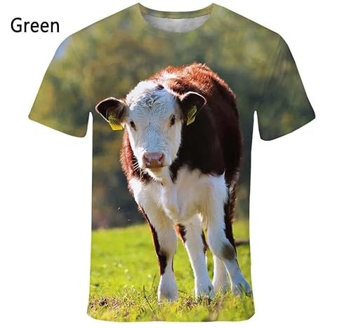 CHANYI Herren 3D Druck T-Shirt Modisches, Lustiges Tier-Kuh-T-Shirt Mit 3D-Druck Für Damen Und Herren, Lässiges, Kurzärmeliges Kuh-Shirt Mit Rundhalsausschnitt Für Den Sommer von CHANYI