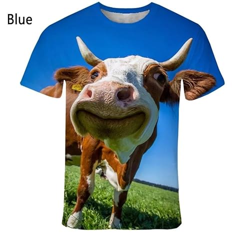 CHANYI Herren 3D Druck T-Shirt Modisches, Lustiges Tier-Kuh-T-Shirt Mit 3D-Druck Für Damen Und Herren, Lässiges, Kurzärmeliges Kuh-Shirt Mit Rundhalsausschnitt Für Den Sommer von CHANYI