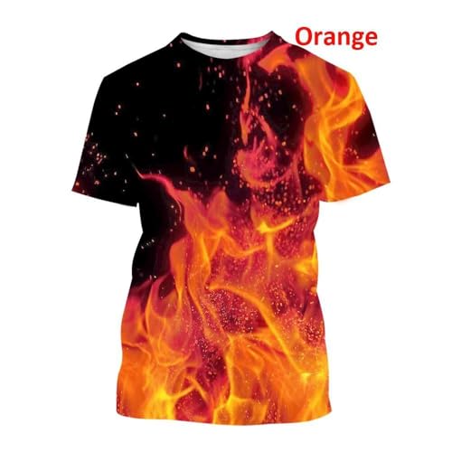 CHANYI Herren 3D Druck T-Shirt Punk Männer T Shirt Flamme 3D Druck Casual Kurzarm Lose Übergroßen T-Shirts Für Männer Sweatshirt Top Kleidung von CHANYI