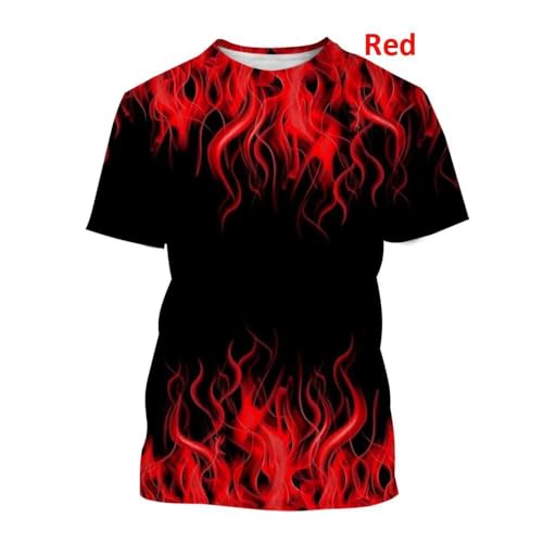 CHANYI Herren 3D Druck T-Shirt Punk Männer T Shirt Flamme 3D Druck Casual Kurzarm Lose Übergroßen T-Shirts Für Männer Sweatshirt Top Kleidung von CHANYI