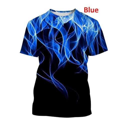 CHANYI Herren 3D Druck T-Shirt Punk Männer T Shirt Flamme 3D Druck Casual Kurzarm Lose Übergroßen T-Shirts Für Männer Sweatshirt Top Kleidung von CHANYI