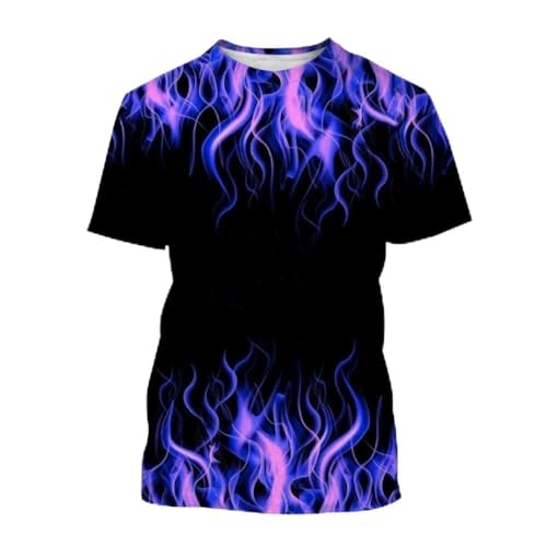 CHANYI Herren 3D Druck T-Shirt Punk Männer T Shirt Flamme 3D Druck Casual Kurzarm Lose Übergroßen T-Shirts Für Männer Sweatshirt Top Kleidung von CHANYI