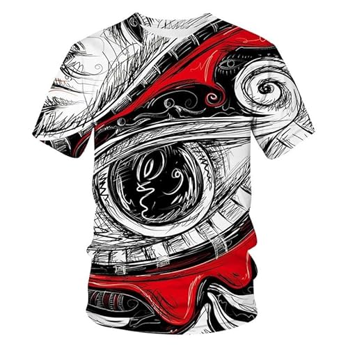 CHANYI Herren 3D Druck T-Shirt Sommer 3D Retro Mode Druck Rundhals T-Shirt Unisex Harajuku T-Shirt Männer T-Shirts Oansatz Oversize Oberteile von CHANYI