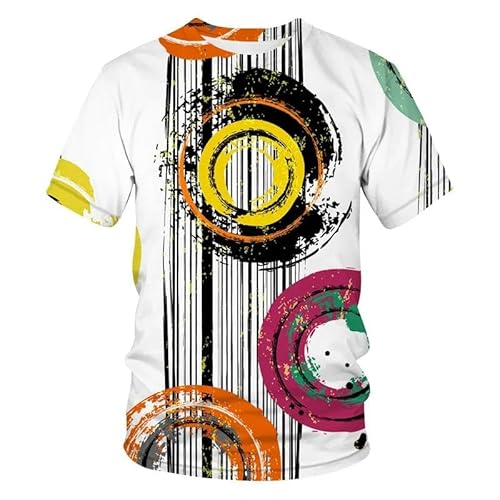 CHANYI Herren 3D Druck T-Shirt Sommer 3D Retro Mode Druck Rundhals T-Shirt Unisex Harajuku T-Shirt Männer T-Shirts Oansatz Oversize Oberteile von CHANYI