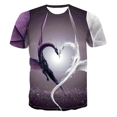 CHANYI Herren 3D Druck T-Shirt Sommer Beliebte Herren T-Shirt Chameleon 3D Animal Print Mode Straße O-Ausschnitt Schnell Trocknend Leicht Sport Kurze Ärmel von CHANYI