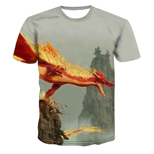 CHANYI Herren 3D Druck T-Shirt Sommer Beliebte Herren T-Shirt Chameleon 3D Animal Print Mode Straße O-Ausschnitt Schnell Trocknend Leicht Sport Kurze Ärmel von CHANYI