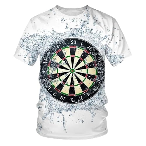 CHANYI Herren 3D Druck T-Shirt Sommer Dart Werfen Spiel Muster 3D Druck T-Shirt Männer/Frauen T-Shirt Casual Mode Spaß Top Rundhals Kurzarm von CHANYI