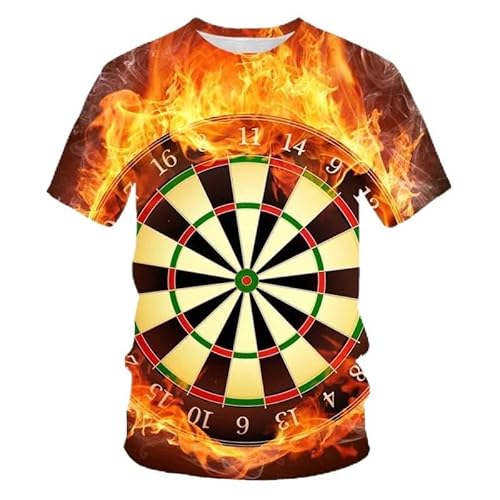 CHANYI Herren 3D Druck T-Shirt Sommer Dart Werfen Spiel Muster 3D Druck T-Shirt Männer/Frauen T-Shirt Casual Mode Spaß Top Rundhals Kurzarm von CHANYI