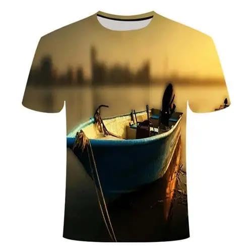 CHANYI Herren 3D Druck T-Shirt Sommer Fisch Outdoor 3D Druck Männer T Shirt Kühlen Angeln Oansatz Kurzarm Casual Übergroßen Männlichen T-Shirts Männer Kleidung Tops T von CHANYI