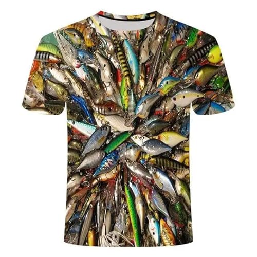 CHANYI Herren 3D Druck T-Shirt Sommer Fisch Outdoor 3D Druck Männer T Shirt Kühlen Angeln Oansatz Kurzarm Casual Übergroßen Männlichen T-Shirts Männer Kleidung Tops T von CHANYI