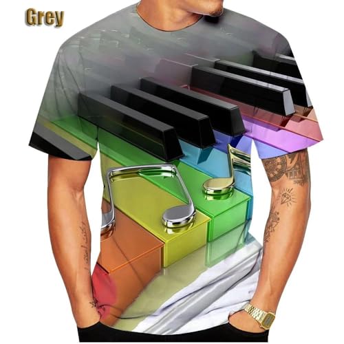 CHANYI Herren 3D Druck T-Shirt Sommer Freizeit Mode Dj Kleidung Drum Set Muster Männer T-Shirts 3D Druck Hip Hop Tees Rundhals Kurzarm Oberteile von CHANYI