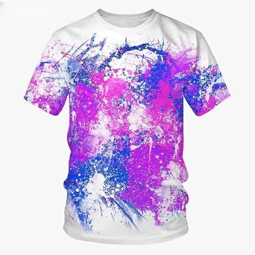 CHANYI Herren 3D Druck T-Shirt Sommer-Graffiti-3D-Gedrucktes T-Shirt, Buntes, Gesprühtes Mode-Kunst-Design, Kurzärmeliges Oberteil Im Harajuku-Stil von CHANYI