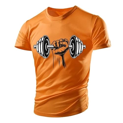 CHANYI Herren 3D Druck T-Shirt Sommer Gym Hantel Casual Tough Guy Muscle Herren T-Shirt 3D-Druck Atmungsaktiv Leicht Sport Schnell Trocknend Kurze Ärmel von CHANYI