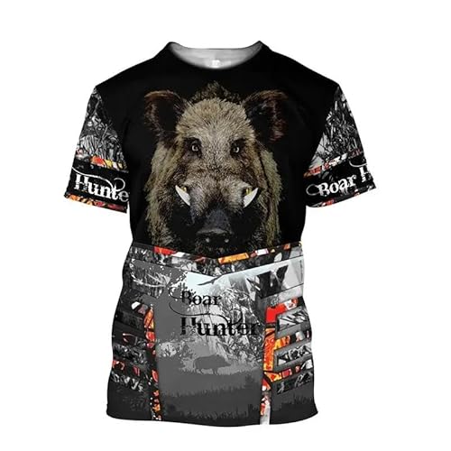 CHANYI Herren 3D Druck T-Shirt Sommer Herren Outdoor Camo Jagd Tier Giraffe 3D Bedrucktes T-Shirt Mode Straße Harajuku Vintage O-Kragen Kurzarm Spitze von CHANYI