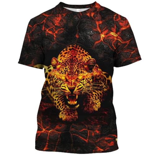 CHANYI Herren 3D Druck T-Shirt Sommer Herren T-Shirt 3D Gedruckt Tier Wolf Drachen Schatten Muster Gedruckt O Kragen Kurzarm Übergroße Lose Casual Spitze von CHANYI