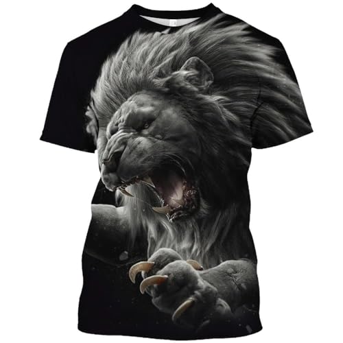 CHANYI Herren 3D Druck T-Shirt Sommer Herren T-Shirt 3D Gedruckt Tier Wolf Drachen Schatten Muster Gedruckt O Kragen Kurzarm Übergroße Lose Casual Spitze von CHANYI