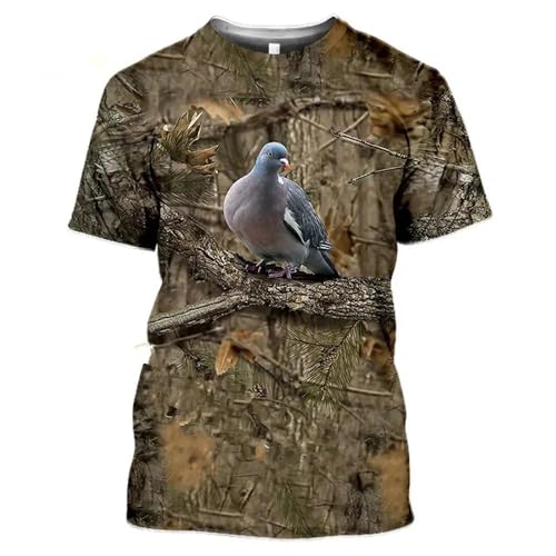 CHANYI Herren 3D Druck T-Shirt Sommer Herren T-Shirt Mit 3D-Bedruckung, Camouflage, Jagd, Tier, Wolf, Grafik, Mode, Harajuku, O-Kragen, Kurzärmelig, Übergröße Spitze von CHANYI