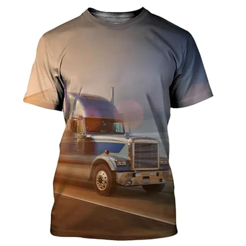 CHANYI Herren 3D Druck T-Shirt Sommer Herren Und Damen 3D-Druck Paare Street Heavy Truck Mode Und Bequemes Freizeit-T-Shirt von CHANYI