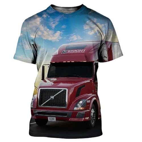 CHANYI Herren 3D Druck T-Shirt Sommer Herren Und Damen 3D-Druck Paare Street Heavy Truck Mode Und Bequemes Freizeit-T-Shirt von CHANYI