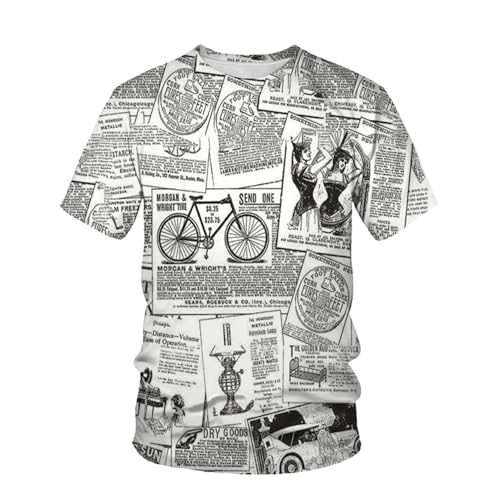 CHANYI Herren 3D Druck T-Shirt Sommer Klassische Vintage Herren T-Shirt 3D Gedruckt Poster Malerei Lässige Mode Straße O Ausschnitt Große Größe Kurze Ärmel von CHANYI