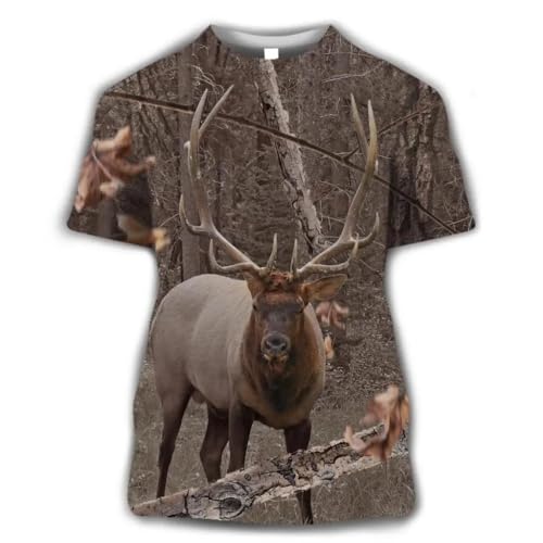 CHANYI Herren 3D Druck T-Shirt Sommer Liche Outdoor-Camouflage Jagd Tier 3D Gedruckt T-Shirt Herrenmode Kurzarm O Hals Schnell Trocknend Qualität Lose Spitze von CHANYI