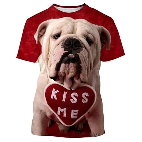 CHANYI Herren 3D Druck T-Shirt Sommer Männer 3D Gedruckt Nette Haustier Tier Französisch Bulldog Grafiken Casual O Kragen Kurzarm Spaß Straße Große Größe Lose Spitze von CHANYI