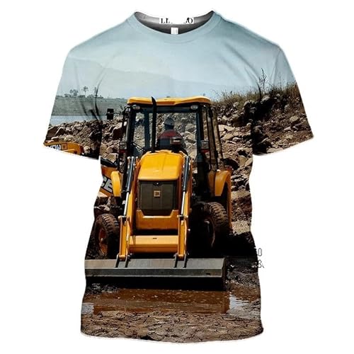 CHANYI Herren 3D Druck T-Shirt Sommer Männer T-Shirt Bagger Traktor 3D Gedruckt Unisex T-Shirt Hip Hop Casual Lose Harajuku O Kragen Schnell Trocknend Spitze von CHANYI