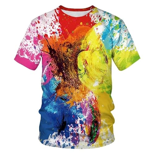 CHANYI Herren 3D Druck T-Shirt Sommer Mode Herren- Und Damen-T-Shirts 3D-Graffiti-Druck Lässige Lustige T-Shirts Mode Hip-Hop-Straße Harajuku-Kleidung von CHANYI