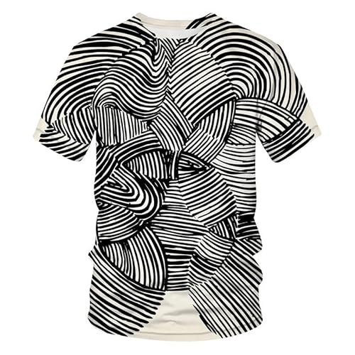 CHANYI Herren 3D Druck T-Shirt Sommer-Popularität, Abstrakte Grafiken, Herren-T-Shirts, Lässig, 3D-Druck, Hip-Hop-T-Shirts, Rundhalsausschnitt, Kurze Ärmel, Lustig Oberteile von CHANYI