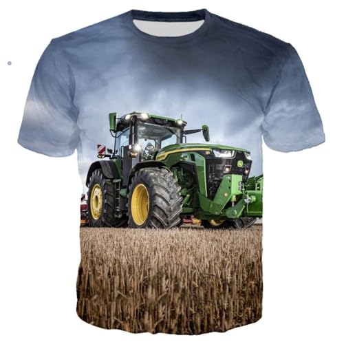 CHANYI Herren 3D Druck T-Shirt Sommer Spaß Männer T-Shirt 3D Druck Traktor Muster Personalisierte Kurzen Ärmeln Hip-Hop Casual Street Fashion Harajuku Shirt von CHANYI