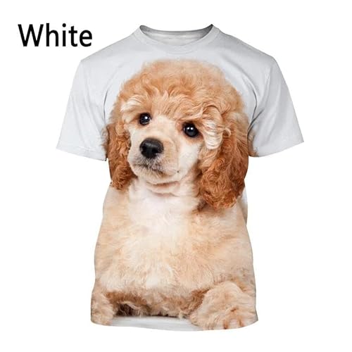 CHANYI Herren 3D Druck T-Shirt Sommer Unisex 3D Animal Print T-Shirt Herrenmode Stretch T-Shirt Casual Kurzarm Pudel Shirt Spitze von CHANYI