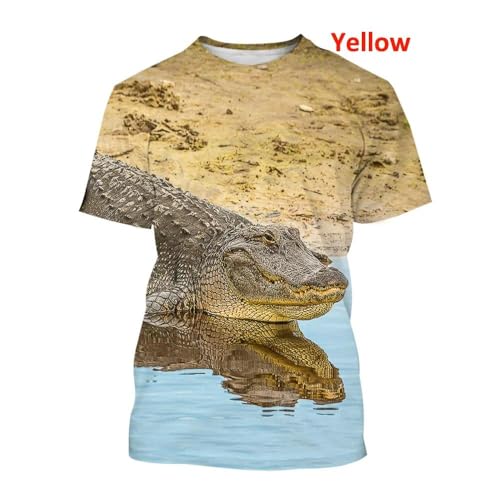 CHANYI Herren 3D Druck T-Shirt Sommer Unisex Männer Lustige Tier Krokodil T Hemd 3D Männer T Shirt Streetwear Halbe Hülse Rundhals Tops von CHANYI