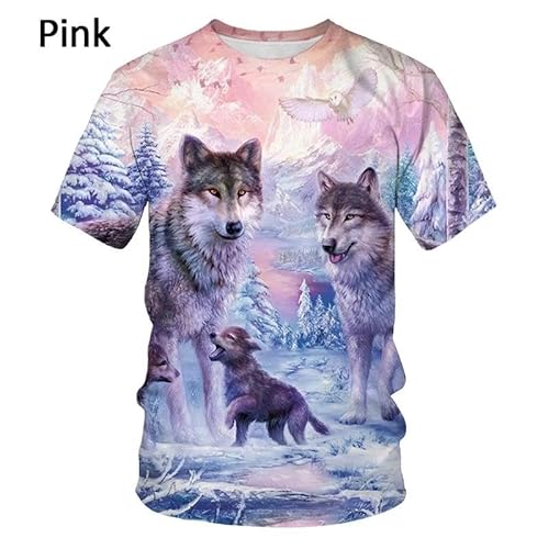 CHANYI Herren 3D Druck T-Shirt Sommer Unisex Mode 3D Wolf Bedruckte T-Shirts Für Männer/Frauen Cooles Druckgrafik-T-Shirt Kurzarm Stretch O-Ausschnitt Schnell Trocknendes T-Shirt von CHANYI