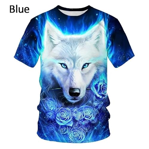 CHANYI Herren 3D Druck T-Shirt Sommer Unisex Mode 3D Wolf Bedruckte T-Shirts Für Männer/Frauen Cooles Druckgrafik-T-Shirt Kurzarm Stretch O-Ausschnitt Schnell Trocknendes T-Shirt von CHANYI