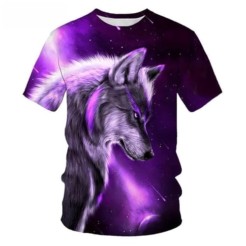 CHANYI Herren 3D Druck T-Shirt Sommer Unisex Mode 3D Wolf Bedruckte T-Shirts Für Männer/Frauen Cooles Druckgrafik-T-Shirt Kurzarm Stretch O-Ausschnitt Schnell Trocknendes T-Shirt von CHANYI