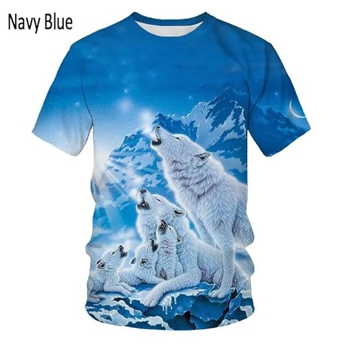 CHANYI Herren 3D Druck T-Shirt Sommer Unisex Mode 3D Wolf Bedruckte T-Shirts Für Männer/Frauen Cooles Druckgrafik-T-Shirt Kurzarm Stretch O-Ausschnitt Schnell Trocknendes T-Shirt von CHANYI