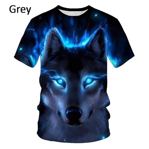 CHANYI Herren 3D Druck T-Shirt Sommer Unisex Mode 3D Wolf Bedruckte T-Shirts Für Männer/Frauen Cooles Druckgrafik-T-Shirt Kurzarm Stretch O-Ausschnitt Schnell Trocknendes T-Shirt von CHANYI