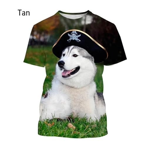 CHANYI Herren 3D Druck T-Shirt Sommer Unisex Mode Husky Hund 3D Druck T-Shirt Männer Und Frauen Casual Stretch Kurzarm Tier Shirt Oberteile von CHANYI