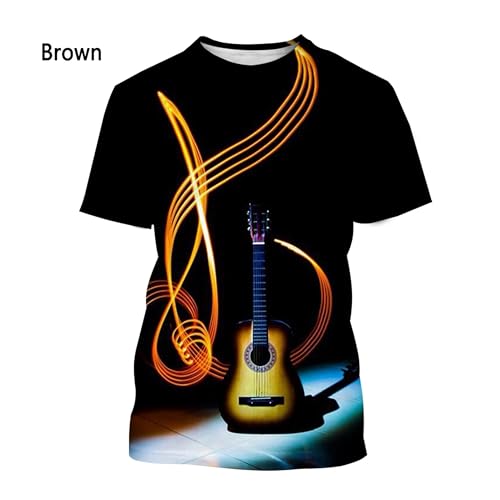 CHANYI Herren 3D Druck T-Shirt Sommer Unisex Mode Musik Note 3D Druck T-Shirt Männer Und Frauen Stretch Casual Kurzarm T-Shirt Oberteile von CHANYI