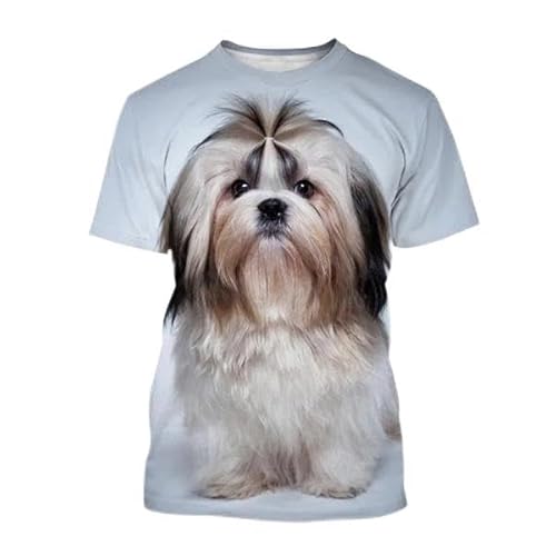 CHANYI Herren 3D Druck T-Shirt Sommer Unisex Mode Niedlichen Hund Tier 3D Druck T-Shirt Männer Frauen Casual Kurzarm Tier Shirts Tops von CHANYI