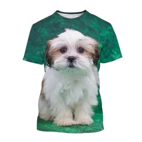 CHANYI Herren 3D Druck T-Shirt Sommer Unisex Mode Niedlichen Hund Tier 3D Druck T-Shirt Männer Frauen Casual Kurzarm Tier Shirts Tops von CHANYI