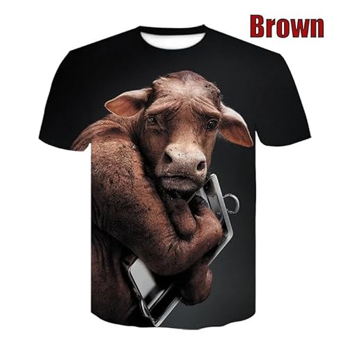 CHANYI Herren 3D Druck T-Shirt Sommer Unisex Neuheit Tier Schwein Schafe Serie T-Shirt Männer Frauen 3D Druck T-Shirt Harajuku Stil Stretch T Shirt Tops von CHANYI