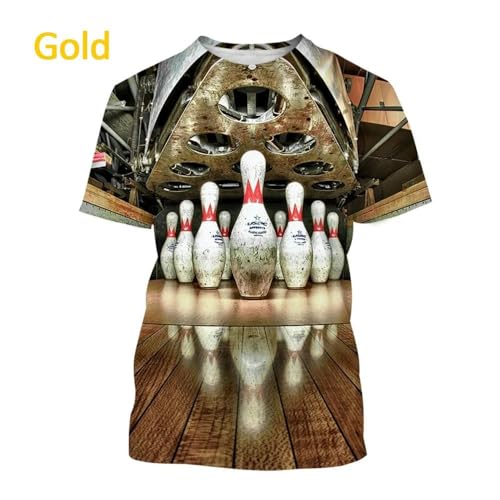 CHANYI Herren 3D Druck T-Shirt Sommer Unisex Sport Bowling 3D Gedruckt T-Shirt Mode T-Shirt Casual Männer T-Shirt Top Streetwear Kurzarm von CHANYI